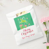 Kerstmis rendieren groene rode geschenkzakken bedankzakje (Gezegeld)