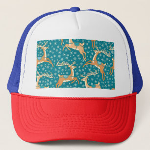 Kerstmis rendieren: naadloos patroon. trucker pet