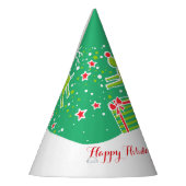 Kerstmis rendieren over geschenken groen gepersona feesthoedjes (Links)