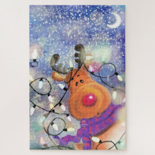 Kerstmis rendieren puzzel