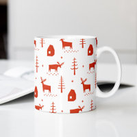 Kerstmis rendieren. Rood bos dierlijk patroon
