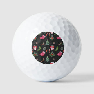 Kerstmis rendieren: Waterverf naadloos patroon Golfballen