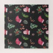 Kerstmis rendieren: Waterverf naadloos patroon Legpuzzel (Horizontaal)