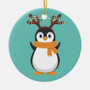 Kerstmis: rendierkerstfeestdag Pajama Keramisch Ornament