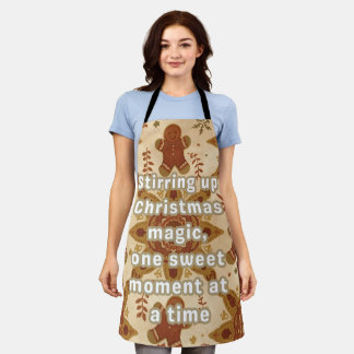 Kerstmis Retro‑Boho Peperkoek Magische Chef Schort