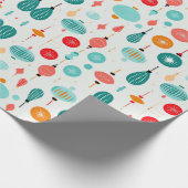 Kerstmis Retro Mid Century Moderne MOD Cadeaupapier (Hoek)