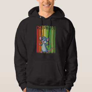 Kerstmis Retro Rat Cute Groep Matching Xmas Vakant Hoodie
