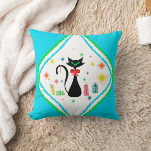 Kerstmis Retro Siamese Kat Kussen