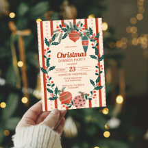 Kerstmis retro strepen grandmilenial dinerfeest