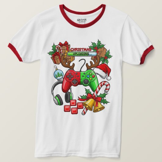 Kerstmis Ringer T-Shirt (Design voorkant)