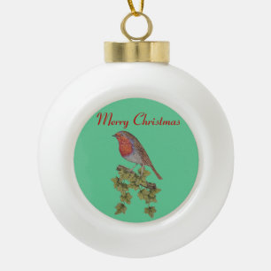 Kerstmis Robin en de illustratie van Keramische Bal Ornament