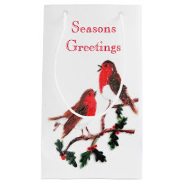 kerstmis Robin Seasons Greetings Klein Cadeauzakje