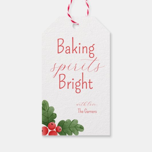 Kerstmis Rode Bakgeesten Cadeaulabel (Achterkant)