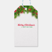 Kerstmis, rode bollen en Cadeaus Cadeaulabel (Achterkant)