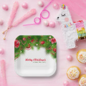 Kerstmis, rode bollen en Cadeaus Papieren Bordje (Feest)