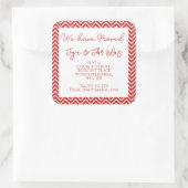 Kerstmis Rode Chevron Retouradres Sticker (Tas)