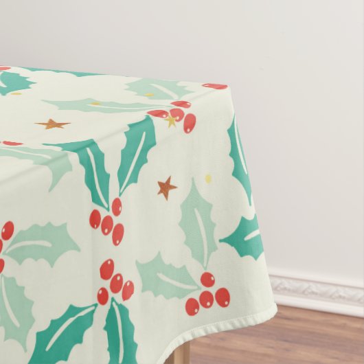 Kerstmis rode en groene maretak tafelkleed (Voorbeeld)