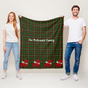 Kerstmis, rode en groene tartan, Scottie Dog Fleece Deken