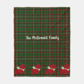 Kerstmis, rode en groene tartan, Scottie Dog Fleece Deken (Voorkant)