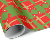 Kerstmis Rode Gift doos Groen Cadeaupapier (Rol Hoek)