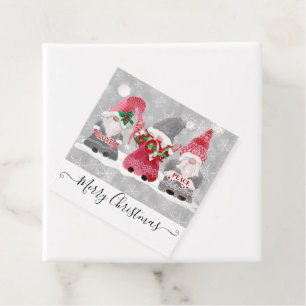 Kerstmis Rode Gnome Liefde Vreugde Vrede Sneeuwvlo Bedankjes Labels