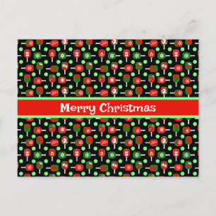 Kerstmis: Rode groene handschoenen: zwart Briefkaart