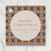 Kerstmis Rode Groene Mid Century Sterren Custom Bedankjes Labels (Voorkant)