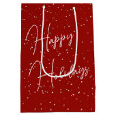 Kerstmis Rode Kardinalen in Sneeuwvlokken Medium Cadeauzakje (Achterkant)