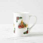 Kerstmis, rode kerstkaars porselein kop (Rechts)