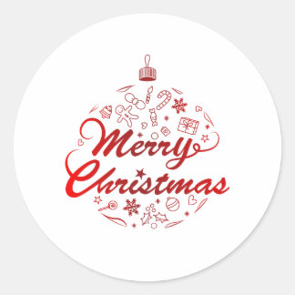 Kerstmis Rode Kikker Ornament Vakantie Ronde Sticker