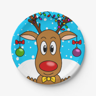 Kerstmis Rode Neus Rendier Papieren Bord