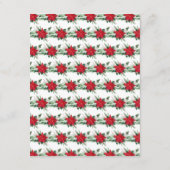 Kerstmis Rode Poinsettia Bruiloft Details Informatiekaartje (Achterkant)