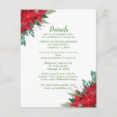 Kerstmis Rode Poinsettia Bruiloft Details Informatiekaartje (Voorkant)