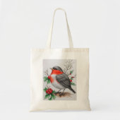 Kerstmis Rode Robin Bird Tote Bag (Voorkant)