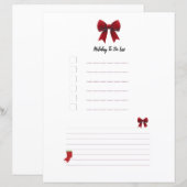 Kerstmis Rode Strik Planner Pagina (Voorkant / Achterkant)