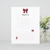 Kerstmis Rode Strik Planner Pagina (Staand voorkant)