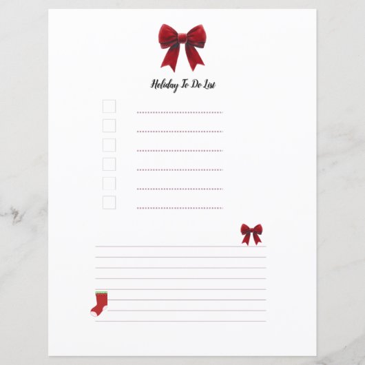Kerstmis Rode Strik Planner Pagina (Voorkant)
