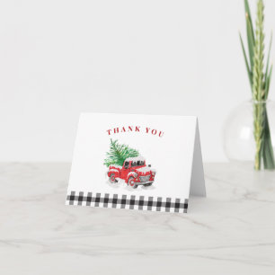 Kerstmis Rode Truck Bedankt Kaart