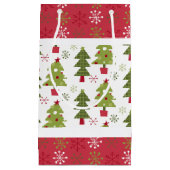 Kerstmis rode, witte en groene boom klein cadeauzakje (Voorkant)