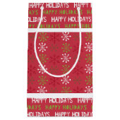 Kerstmis Rode, Witte en Groene Sneeuwvlok Klein Cadeauzakje (Voorkant)