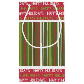 Kerstmis Rode, Witte en Groene Strepen Klein Cadeauzakje (Achterkant)