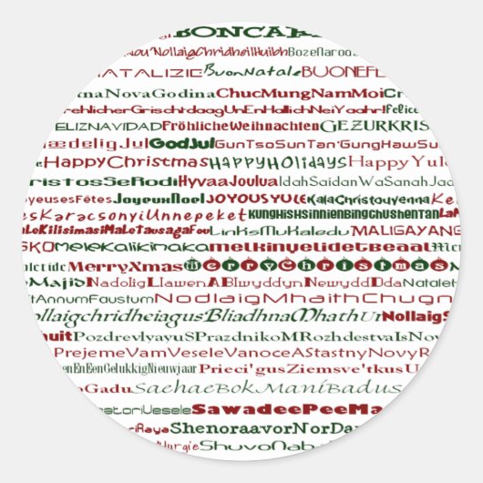 Kerstmis rond de World Text Design Road Sticker (Voorkant)