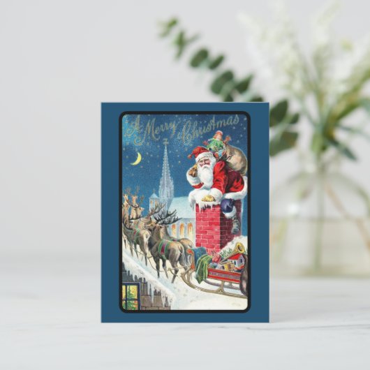 kerstmis rond kerstmis met kerstcadeaus op winter feestdagenkaart (Staand voorkant)