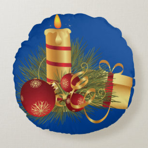 Kerstmis Rond Kussen, Kerst Kaars Kussen