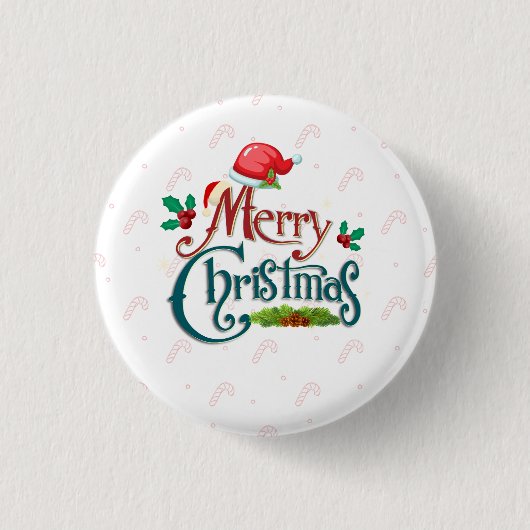 Kerstmis Ronde Button 3,2 Cm (Voorkant)