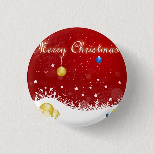Kerstmis Ronde Button 3,2 Cm (Voorkant)