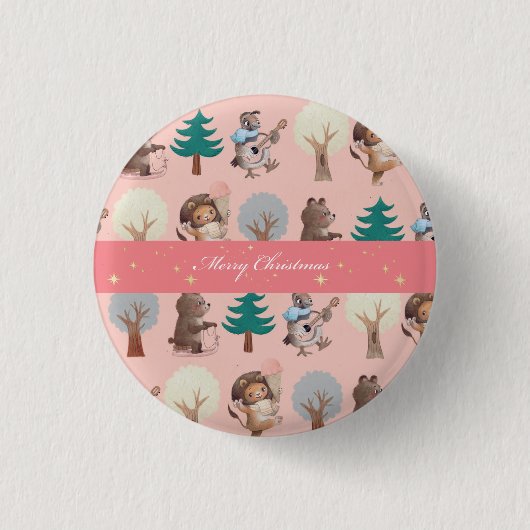 Kerstmis Ronde Button 3,2 Cm (Voorkant)