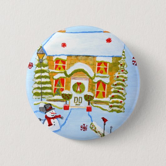 Kerstmis Ronde Button 5,7 Cm (Voorkant)