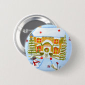 Kerstmis Ronde Button 5,7 Cm (Voorkant /achterkant)