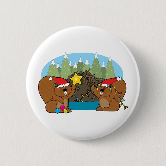 Kerstmis Ronde Button 5,7 Cm (Voorkant)